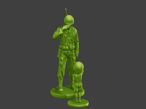 American soldier ww2 Attention LB A15 3D Print Model