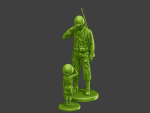 American soldier ww2 Attention LB A15 3D Print Model