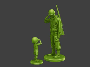 American soldier ww2 Attention LB A15 3D Print Model