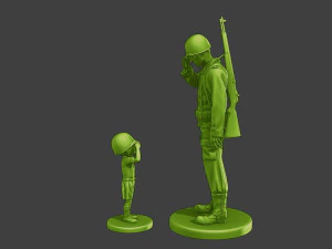 American soldier ww2 Attention LB A15 3D Print Model