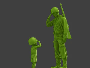 American soldier ww2 Attention LB A15 3D Print Model