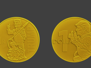 Donald trump Coin Biohazard Model do druku 3D