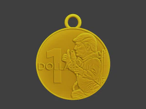 Donald Trump Coin Biohazard Modelo de Impressão 3D