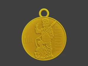 Donald Trump Coin Biohazard Modelo de Impressão 3D