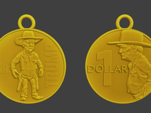 Donald trump Coin Cowboy 3D Print Model