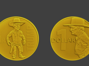 Donald trump Coin Cowboy 3D 프린트 모델
