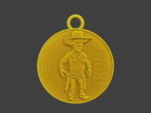 Donald trump Coin Cowboy 3D 프린트 모델