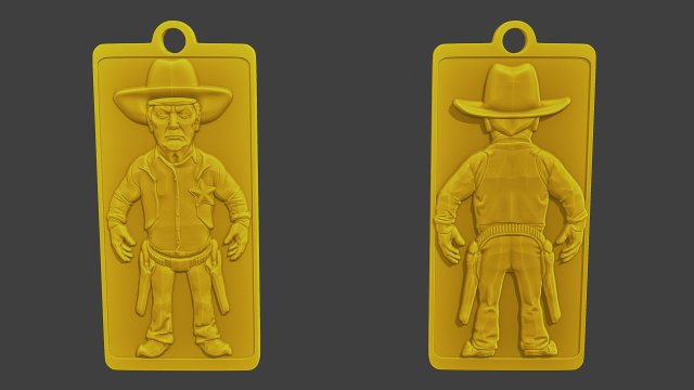 Donald trump Pin Cowboy Model do druku 3D .c4d .max .obj .3ds .fbx .stl .blend 