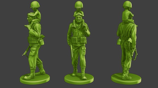 American soldier ww2 Child A15 Model do druku 3D .c4d .max .obj .3ds .fbx .stl .blend 