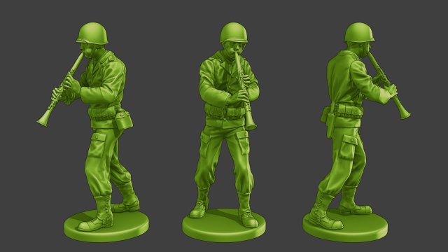 American soldier ww2 Clarinet A15 Modello di stampa 3D .c4d .max .obj .3ds .fbx .stl .blend 