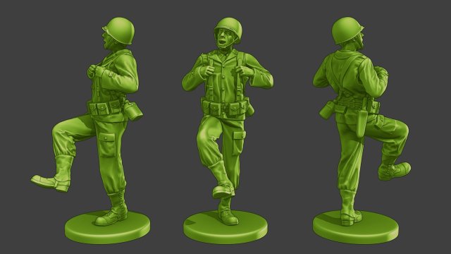 American soldier ww2 dance A15 3D-Druckmodell .c4d .max .obj .3ds .fbx .stl .blend 