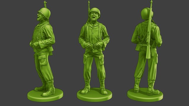 American soldier ww2 laugh 3 A15 3D Print Model .c4d .max .obj .3ds .fbx .stl .blend 