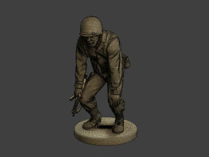 American soldier ww2 laugh 4 A15 3D Print Model