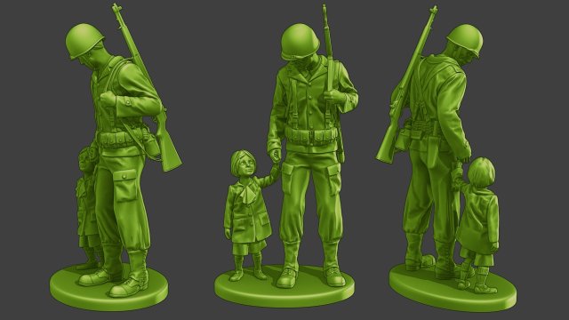 American soldier ww2 Save LG A15 3D Принт Модель .c4d .max .obj .3ds .fbx .stl .blend