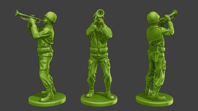 American soldier ww2 Trumpet A15 Modello di stampa 3D .c4d .max .obj .3ds .fbx .stl .blend