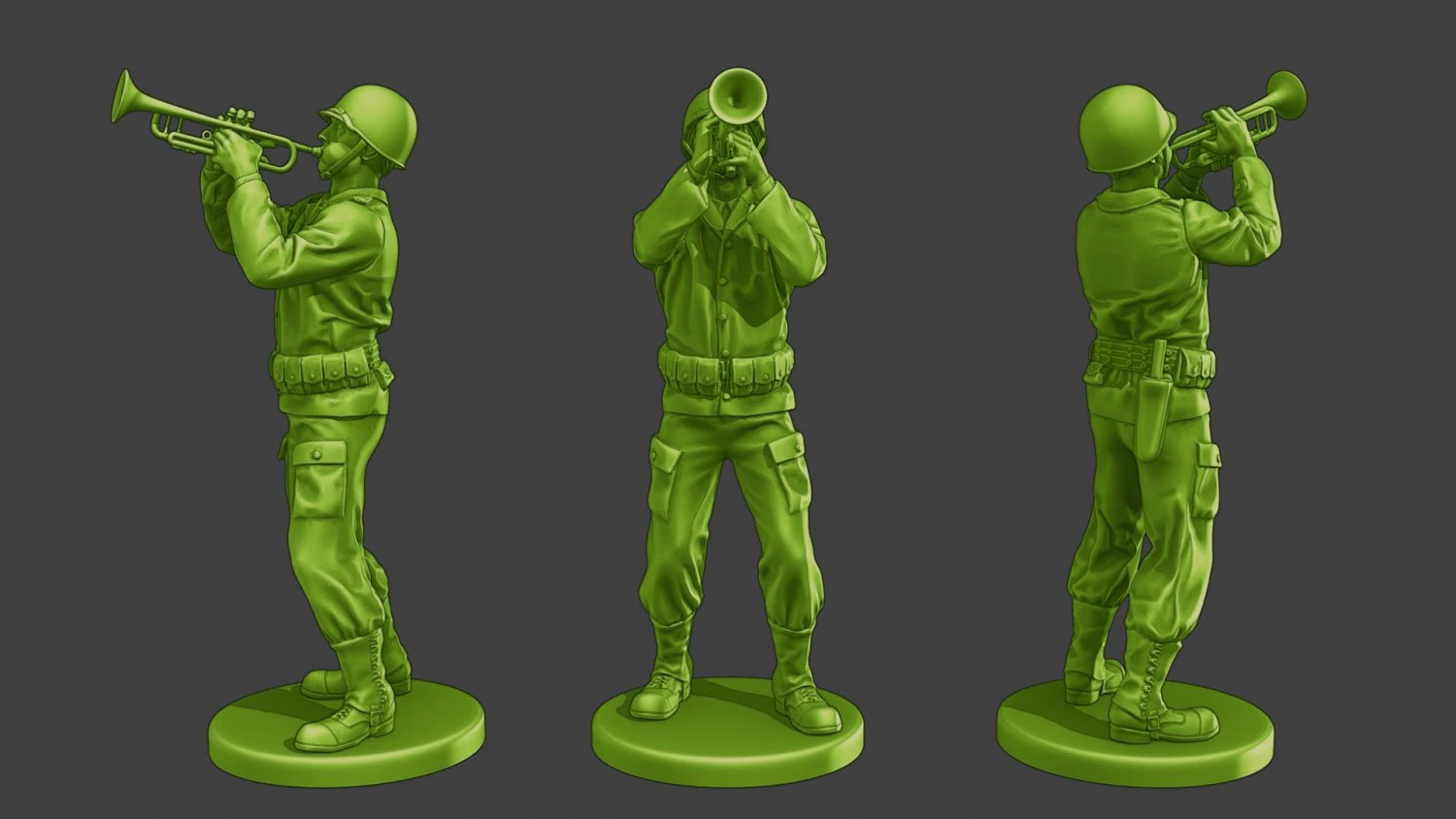 American soldier ww2 Trumpet A15 3D Print Model .c4d .max .obj .3ds .fbx .stl .blend 