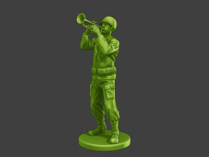 American soldier ww2 Trumpet A15 3D Print Model