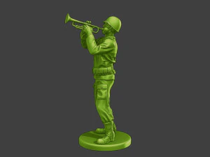 American soldier ww2 Trumpet A15 3D Print Model