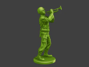 American soldier ww2 Trumpet A15 3D Print Model
