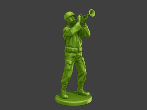 American soldier ww2 Trumpet A15 3D Print Model