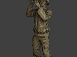 American soldier ww2 Trumpet A15 3D Print Model
