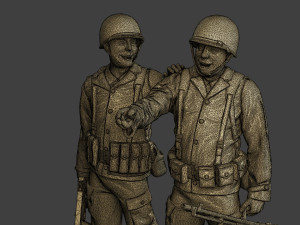 American soldiers ww2 laugh A15 3D Принт Модель