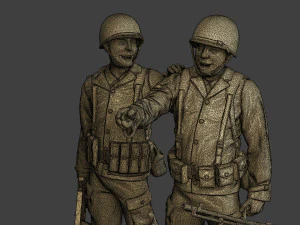 American soldiers ww2 laugh A15 3D Print Model