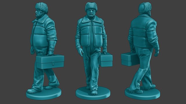 Actual Male Truck Driver AMTD 001 Model do druku 3D .c4d .max .obj .3ds .fbx .stl .blend 