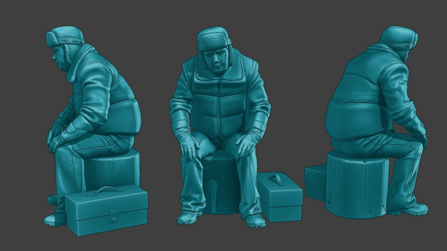 Actual Male Truck Driver AMTD 003 3D Print Model .c4d .max .obj .3ds .fbx .stl .blend 