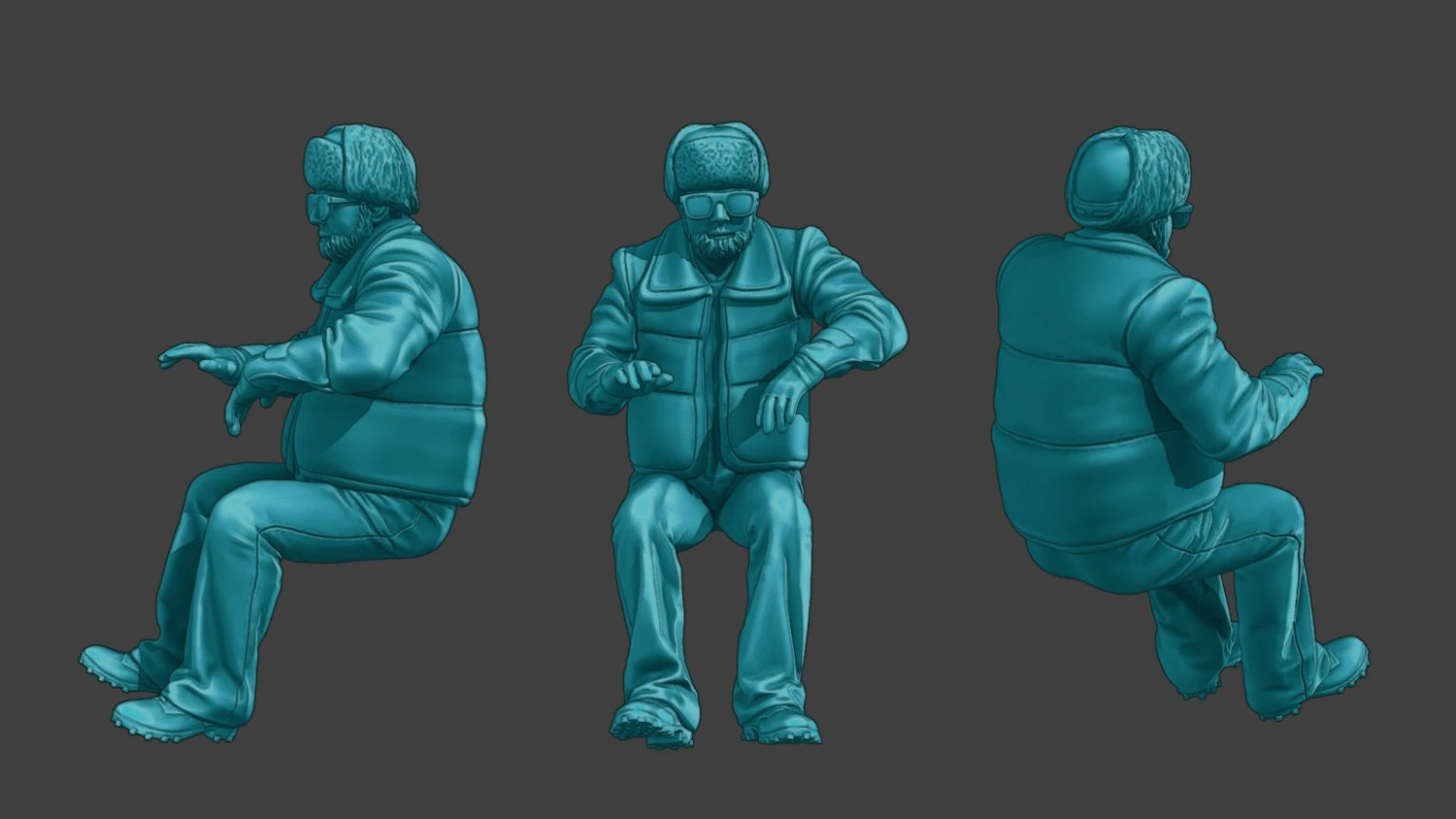 Actual Male Truck Driver AMTD 009 3D Print Model .c4d .max .obj .3ds .fbx .stl .blend 