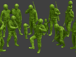 American soldiers ww2 A15 Pack1 3D Print Model