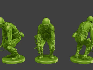 Soldados americanos ww2 A15 Pack1 Modelo de impresión 3D