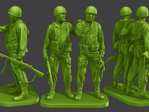 Soldados americanos ww2 A15 Pack1 Modelo de impresión 3D