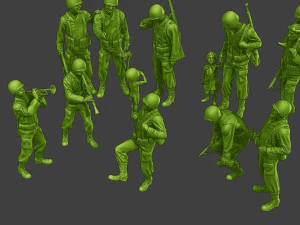 Soldados americanos ww2 A15 Pack1 Modelo de impresión 3D