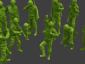 Soldados americanos ww2 A15 Pack1 Modelo de impresión 3D