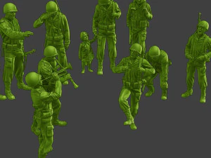 Soldados americanos ww2 A15 Pack1 Modelo de impresión 3D