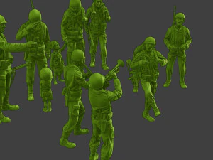 Soldados americanos ww2 A15 Pack1 Modelo de impresión 3D