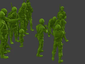 Soldados americanos ww2 A15 Pack1 Modelo de impresión 3D