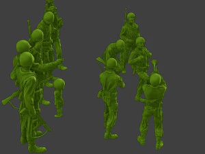 Soldados americanos ww2 A15 Pack1 Modelo de impresión 3D