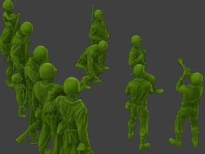 Soldados americanos ww2 A15 Pack1 Modelo de impresión 3D