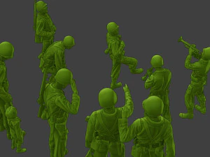 Soldados americanos ww2 A15 Pack1 Modelo de impresión 3D