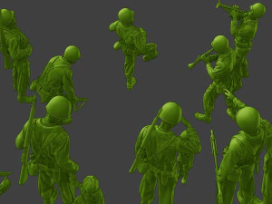 Soldados americanos ww2 A15 Pack1 Modelo de impresión 3D