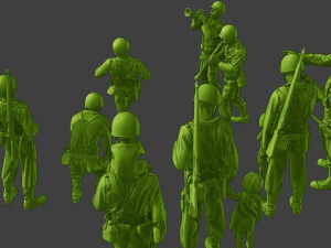 Soldados americanos ww2 A15 Pack1 Modelo de impresión 3D