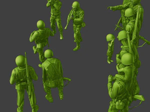 Soldados americanos ww2 A15 Pack1 Modelo de impresión 3D