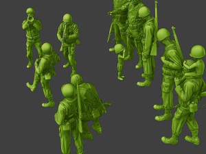 Soldados americanos ww2 A15 Pack1 Modelo de impresión 3D