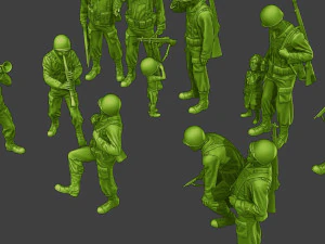 Soldados americanos ww2 A15 Pack1 Modelo de impresión 3D