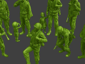 Soldados americanos ww2 A15 Pack1 Modelo de impresión 3D