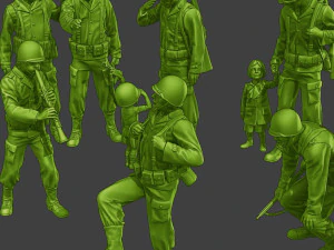 Soldados americanos ww2 A15 Pack1 Modelo de impresión 3D