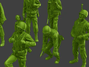 Soldados americanos ww2 A15 Pack1 Modelo de impresión 3D