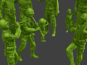 Soldados americanos ww2 A15 Pack1 Modelo de impresión 3D